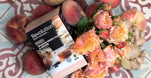 Miniatura 6 de REVOLUTION TEA Bolsas de té negro de jengibre dulce y melocotón el original - ADORE Té negro español de melocotón blanco y jengibre - Té negro