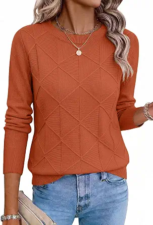 Zeagoo Women's Crewneck Long Sleeve Knit Sweater