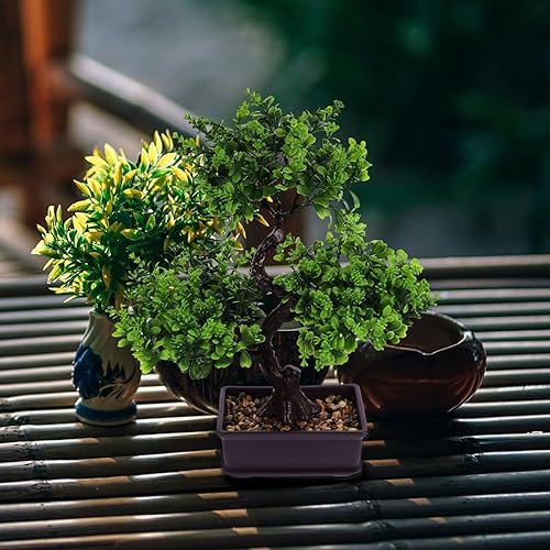 Miniatura 2 de Cabilock Árbol bonsái, árbol artificial, plantas bonsái artificiales, árbol bonsái artificial de plástico, decoración de plantas rojas de