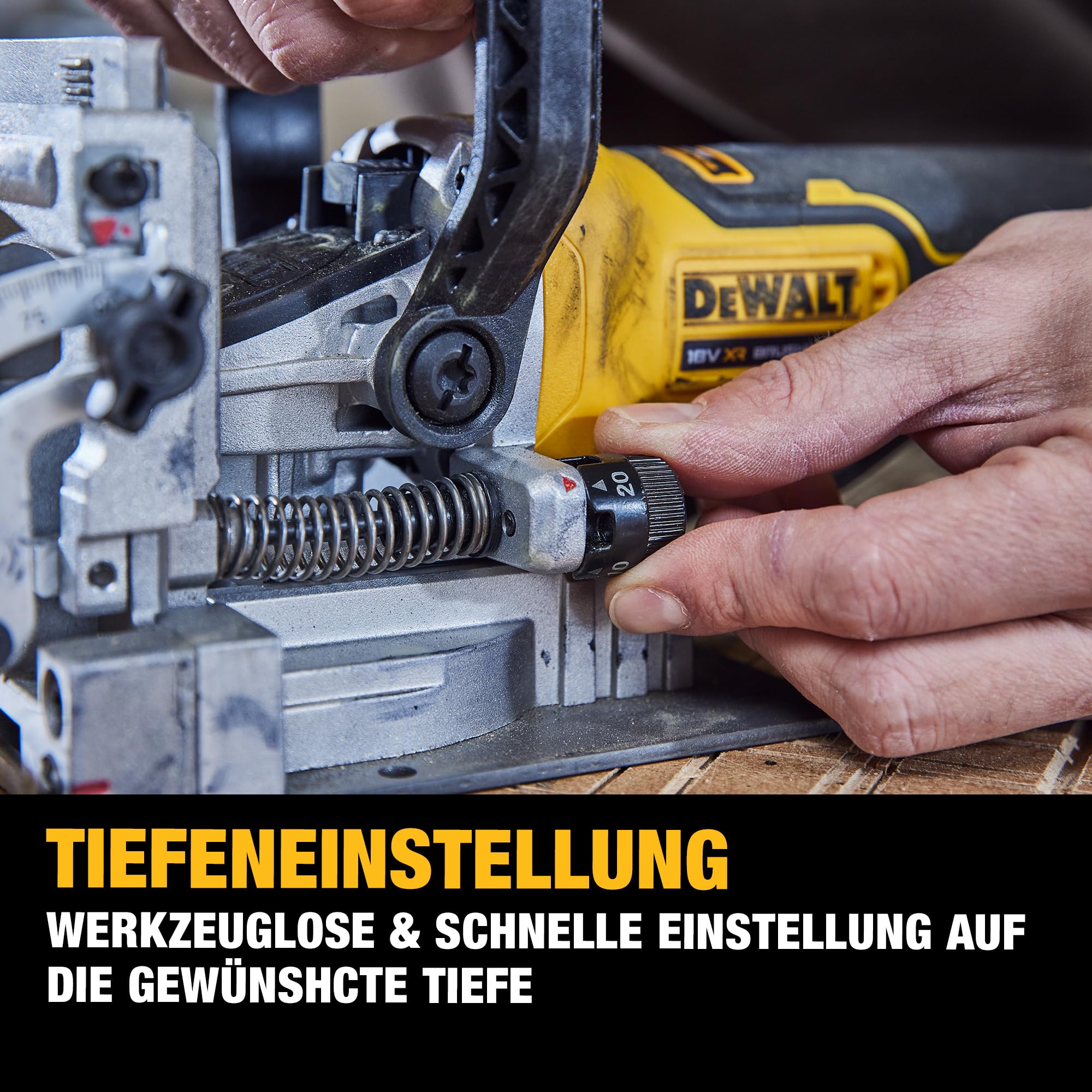 DEWALT DCW682P2-QW Lamellenfräse 18V XR Brushless Mit 2x 5Ah Akkus, Ladegerät Und T-STAK Koffer – Starke Power Für Präzise Holzarbeiten DEWALT DCW682P2-QW Lamellenfräse 18V XR Brushless Mit 2x 5Ah Akkus, Ladegerät Und T-STAK Koffer – Starke Power Für Präzise Holzarbeiten