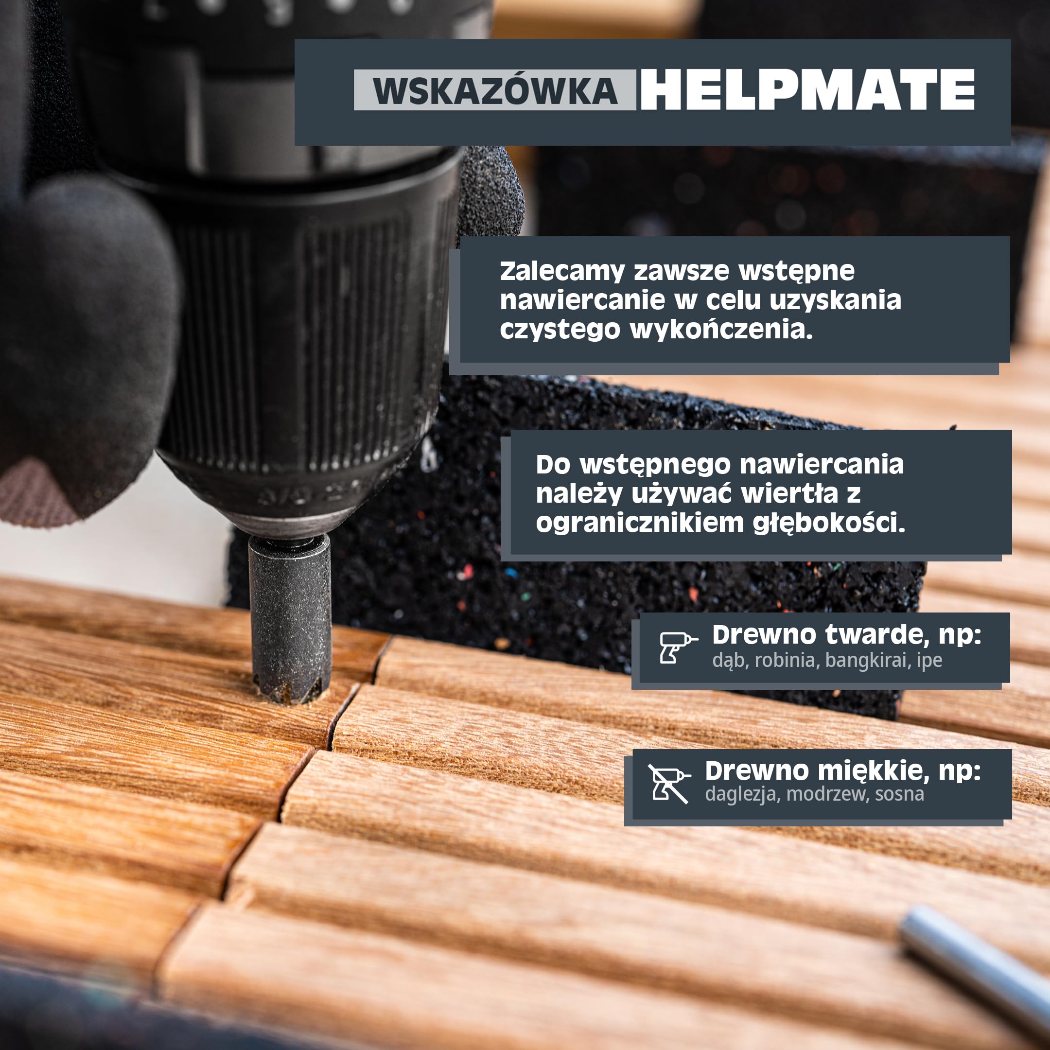 HELPMATE Śruby tarasowe, stal nierdzewna A2, 5 x 60, 500 sztuk śrub do desek + 2 bity T25, śruby do desek tarasowych do użytku na zewnątrz (budowa tarasów, domków ogrodowych, konstrukcji drewnianych itp.)