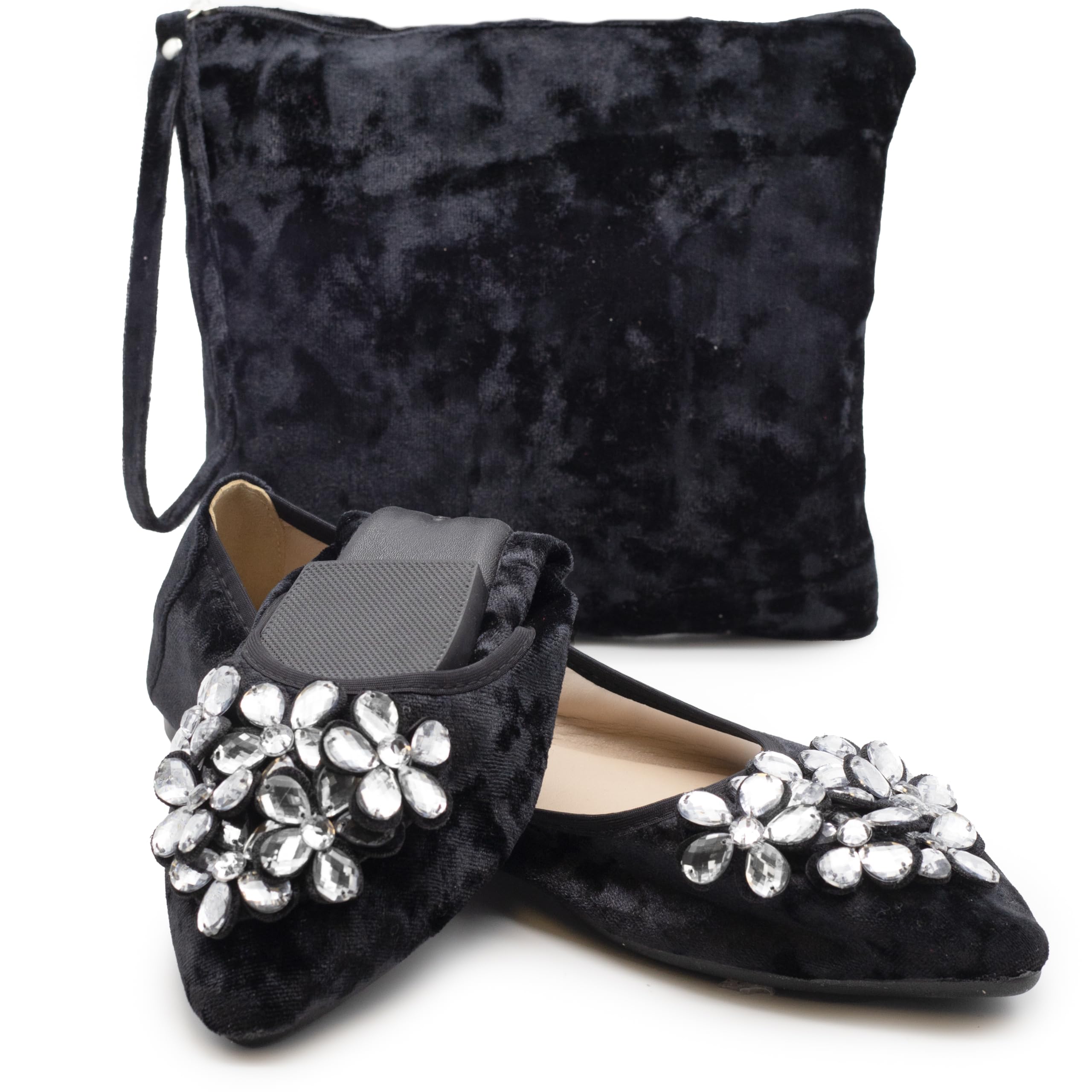 Silky Toes Foldable Flats for Women Dressy Ballet Shoes for Purse