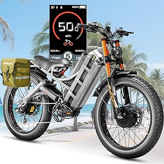 eAhora Romeo Pro 3/2 [2026] 46-50 Mph Electric Bike for Adults, Peak 5600W Dual Motor Ebike, 60V/52V 80Ah/70Ah 250 Miles Long Range E Bike, 26”*4.0 Fat Tire Air Full Suspension Off-Road E-Bike