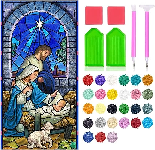 Miniatura 10 de Kits de pintura de diamantes 5D para adultos, arte de diamantes de gran tamaño con diamantes de imitación pegados, pintura de punto de diamante para