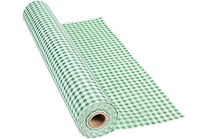 Checkered Green Gingham Plastic Roll