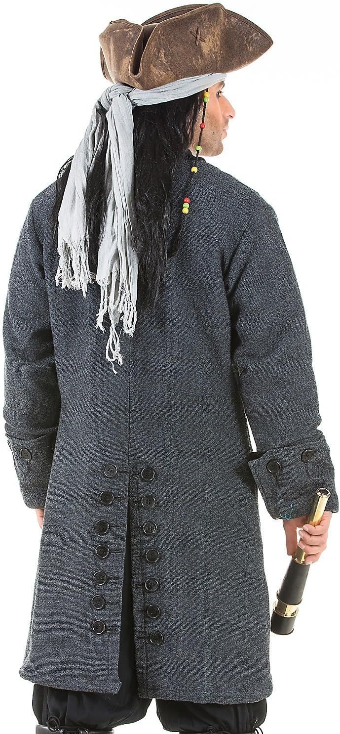 ThePirateDressing Jack Sparrow Pirate Renaissance Medieval Mens Costume Coat
