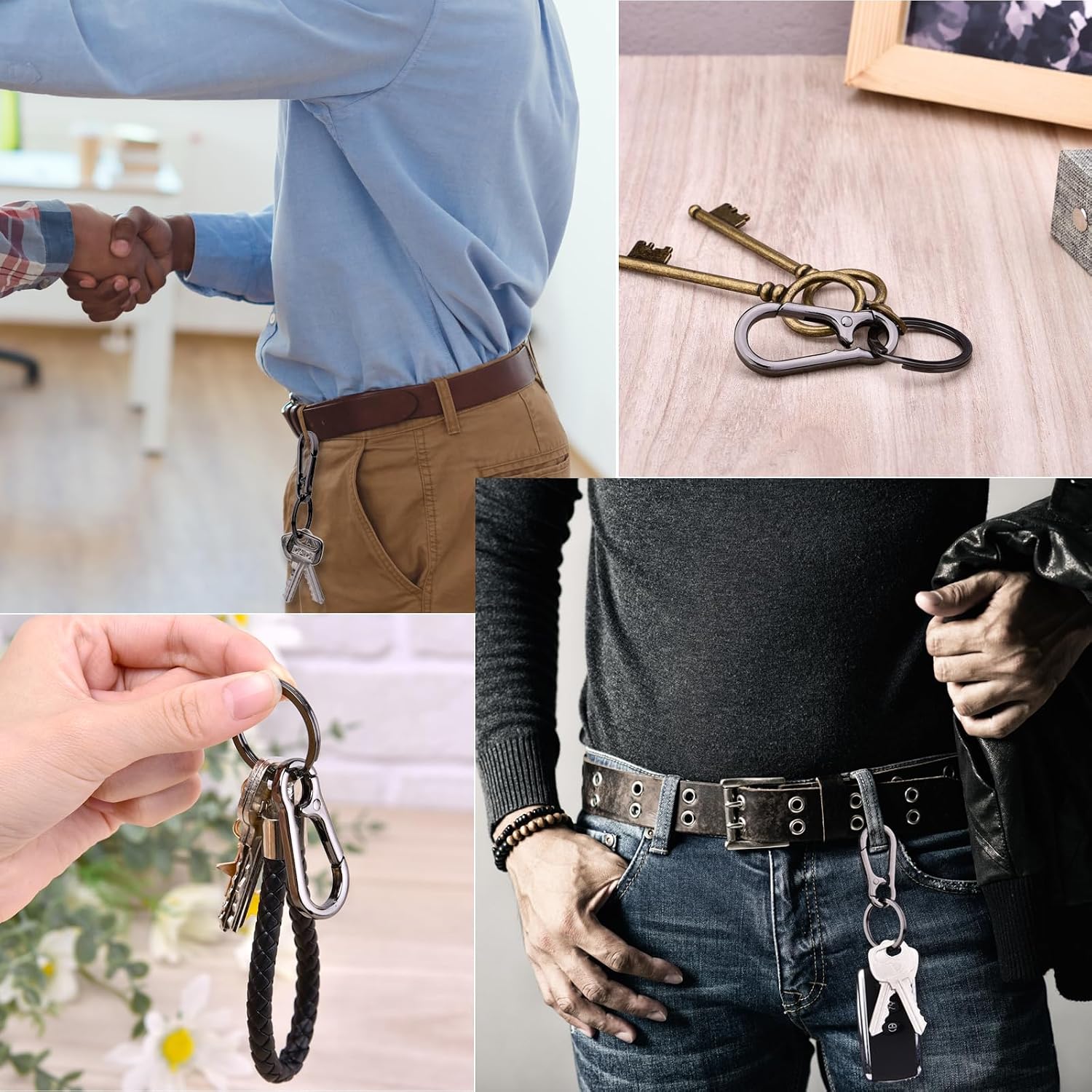 Hapeper Keychain Key Clips Metal Key Ring Key Chain Rings Keyring for Home Car Key Organizer