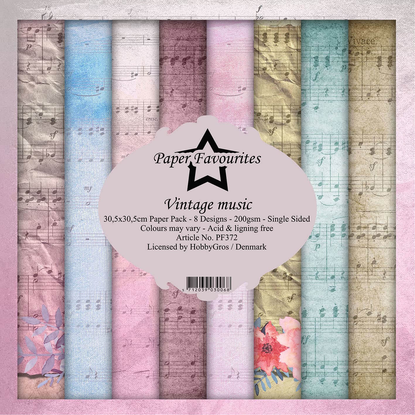 Dixi Craft Paper Favourites Vintage Music 12x12 Inch Paper Pack
