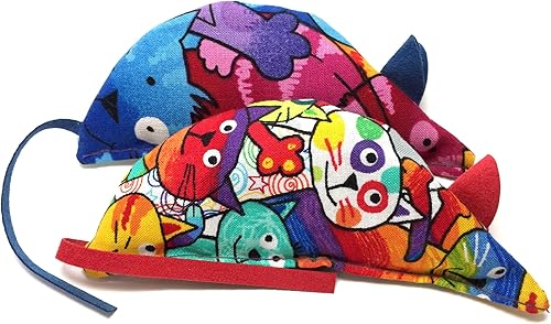 Johnson Pet Products Paquete de dos ratones con hierba gatera Crazy Cat II para gatos, hechos a mano en los Estados Unidos