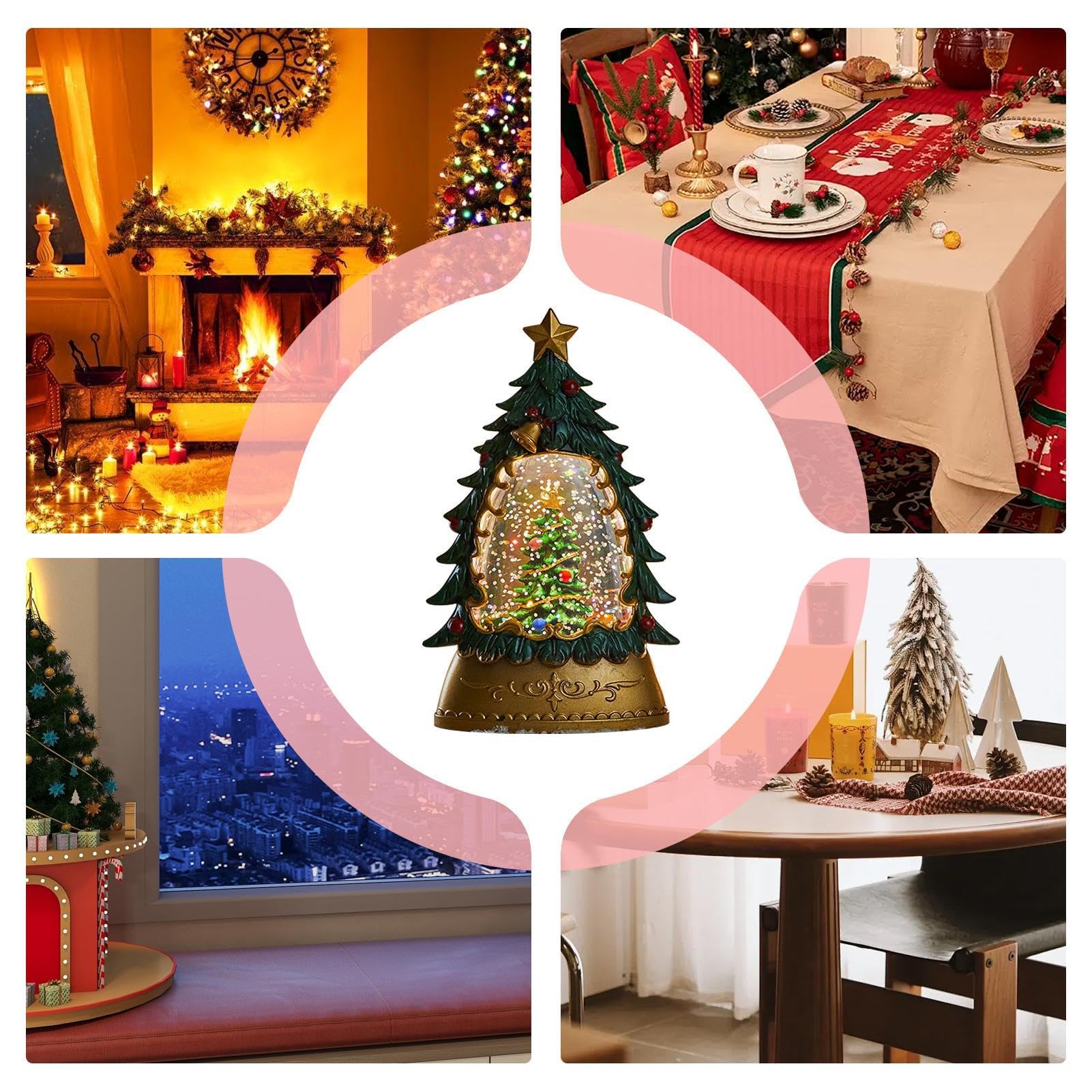 Amazon.co.jp: スノードーム、光るスノードーム,クリスマス ツリーの形