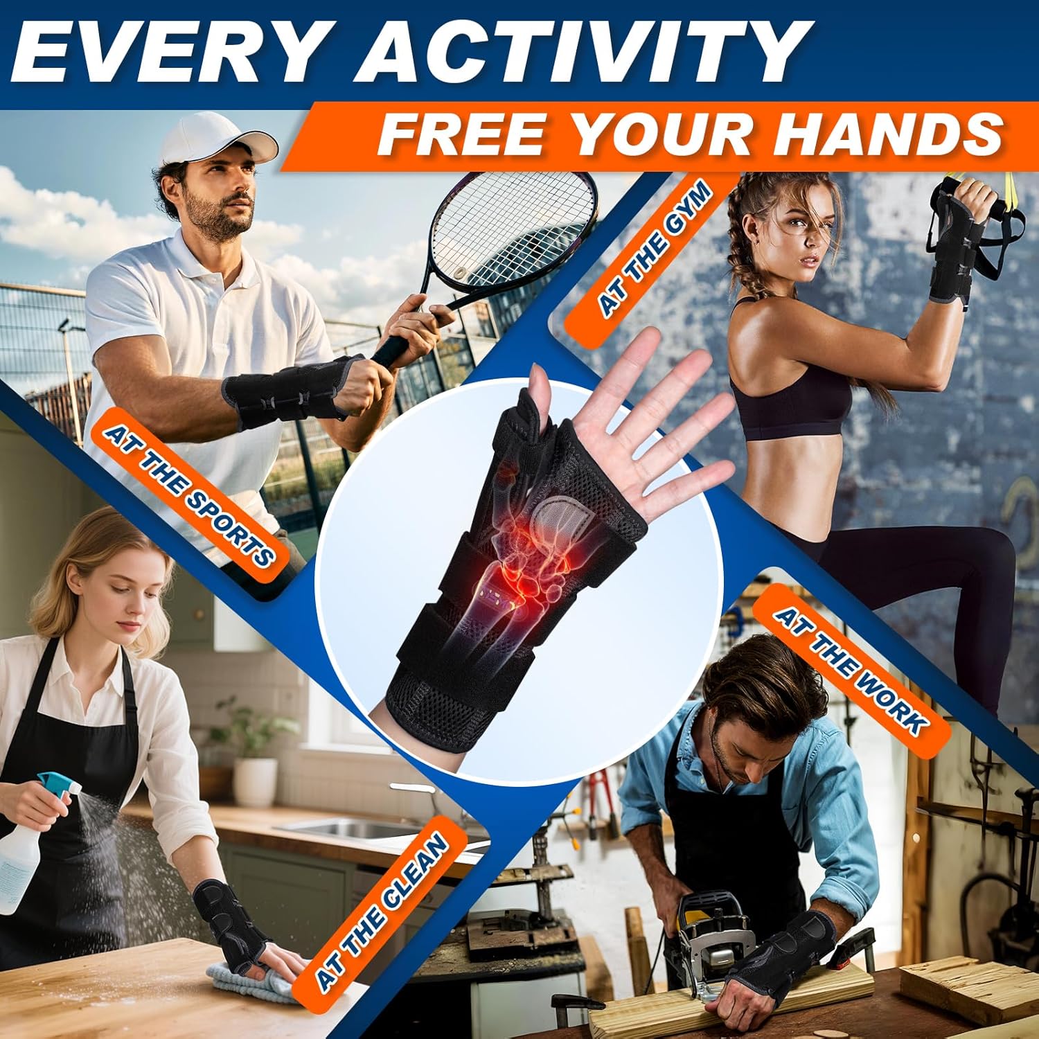 Wrist Brace with Thumb Support,Thumb Spica Splint Left Hand for De Quervain's Tenosynovitis Brace, Thumb Brace Left Hand for Women/Men, One Size-Black-Left - Image 5