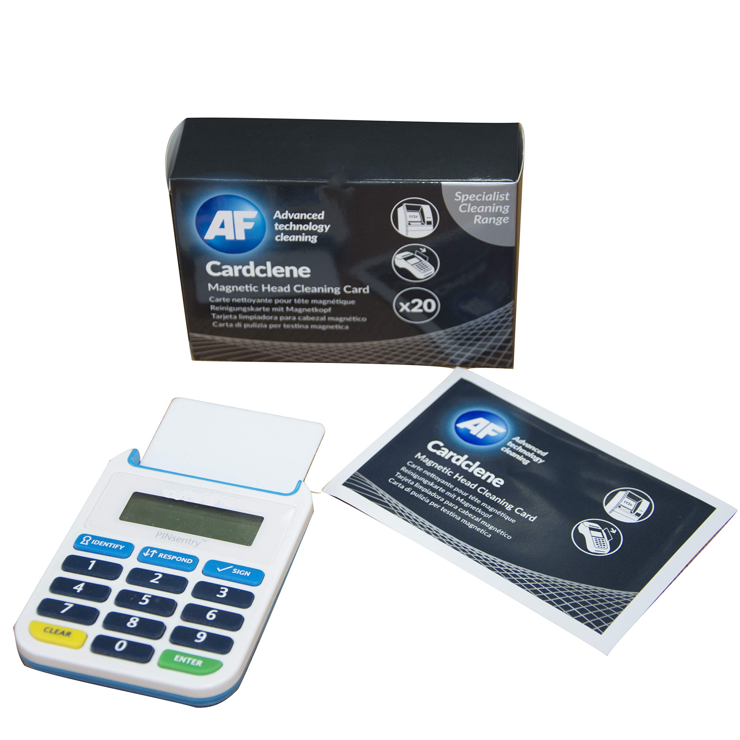 AF Réf CCP020 Cardclene Cartes de nettoyage pour têtes magnétiques Isopropanol Pack de 20