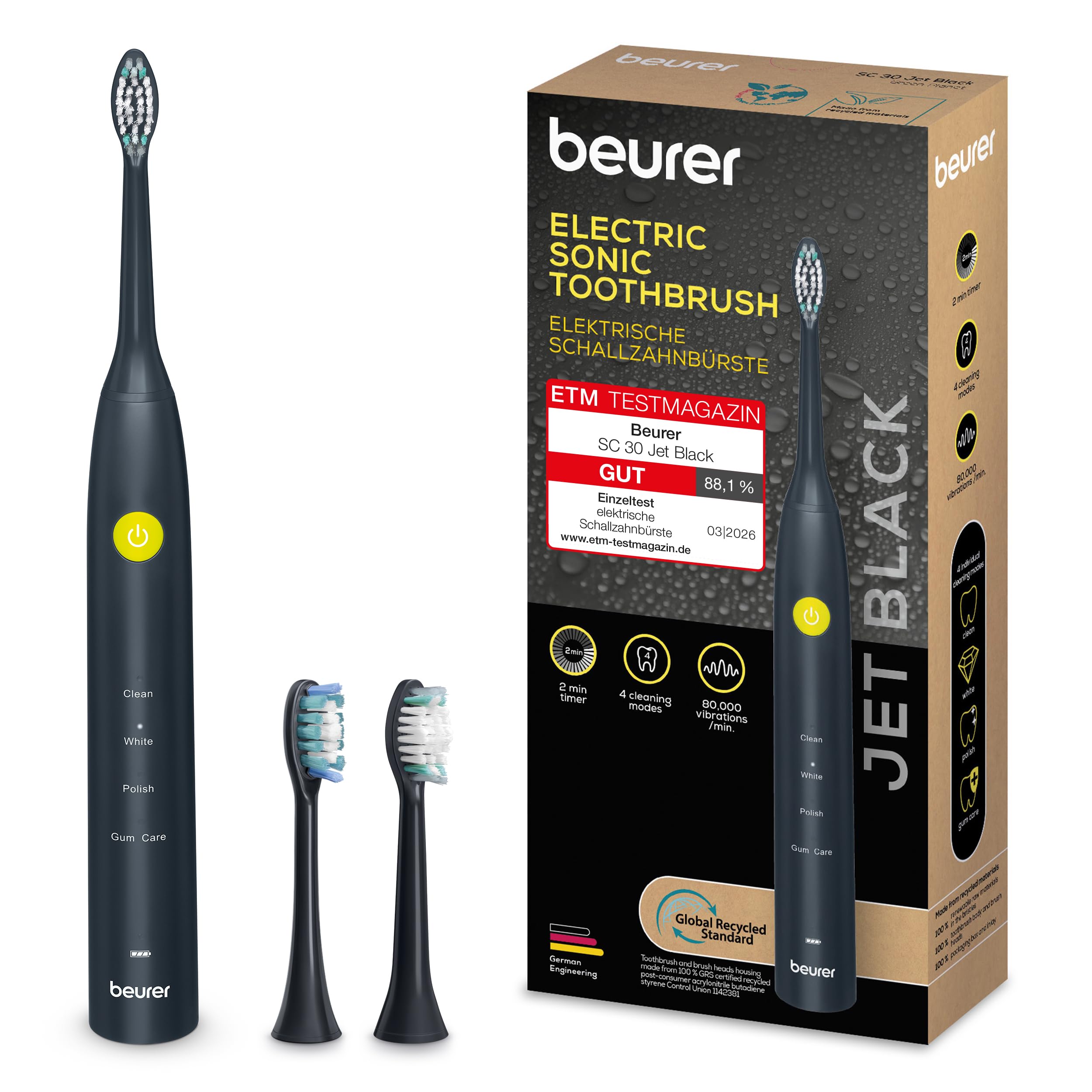 Beurer SC 30 Schallzahnbürste – Jet Black