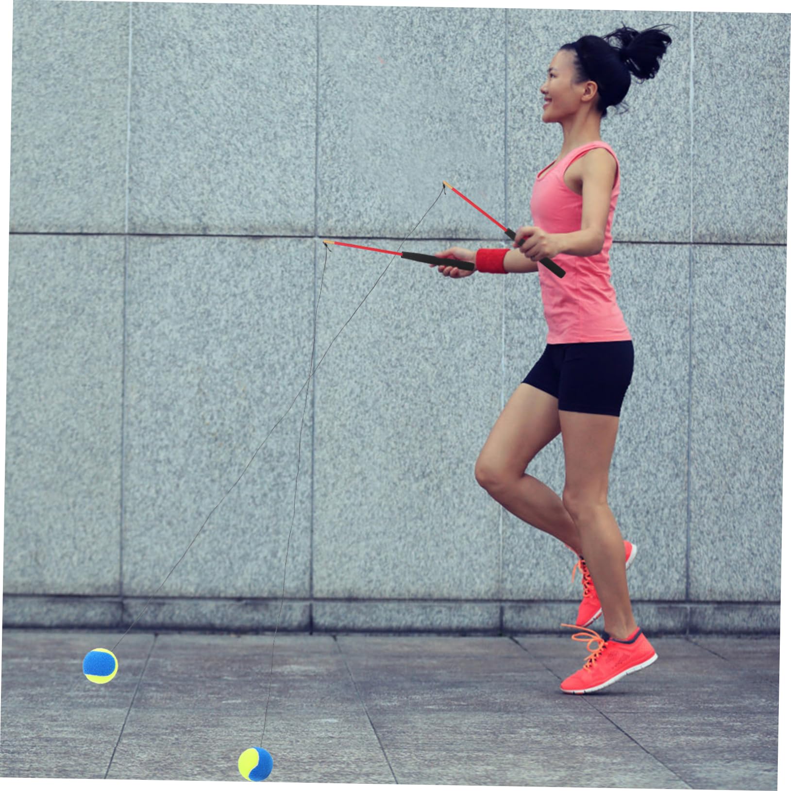 Holibanna 1Set Fitness Balls for Middle Aged and Elderly Durable Exercise Balls for Outdoor Coordination Training Relief Rods Included