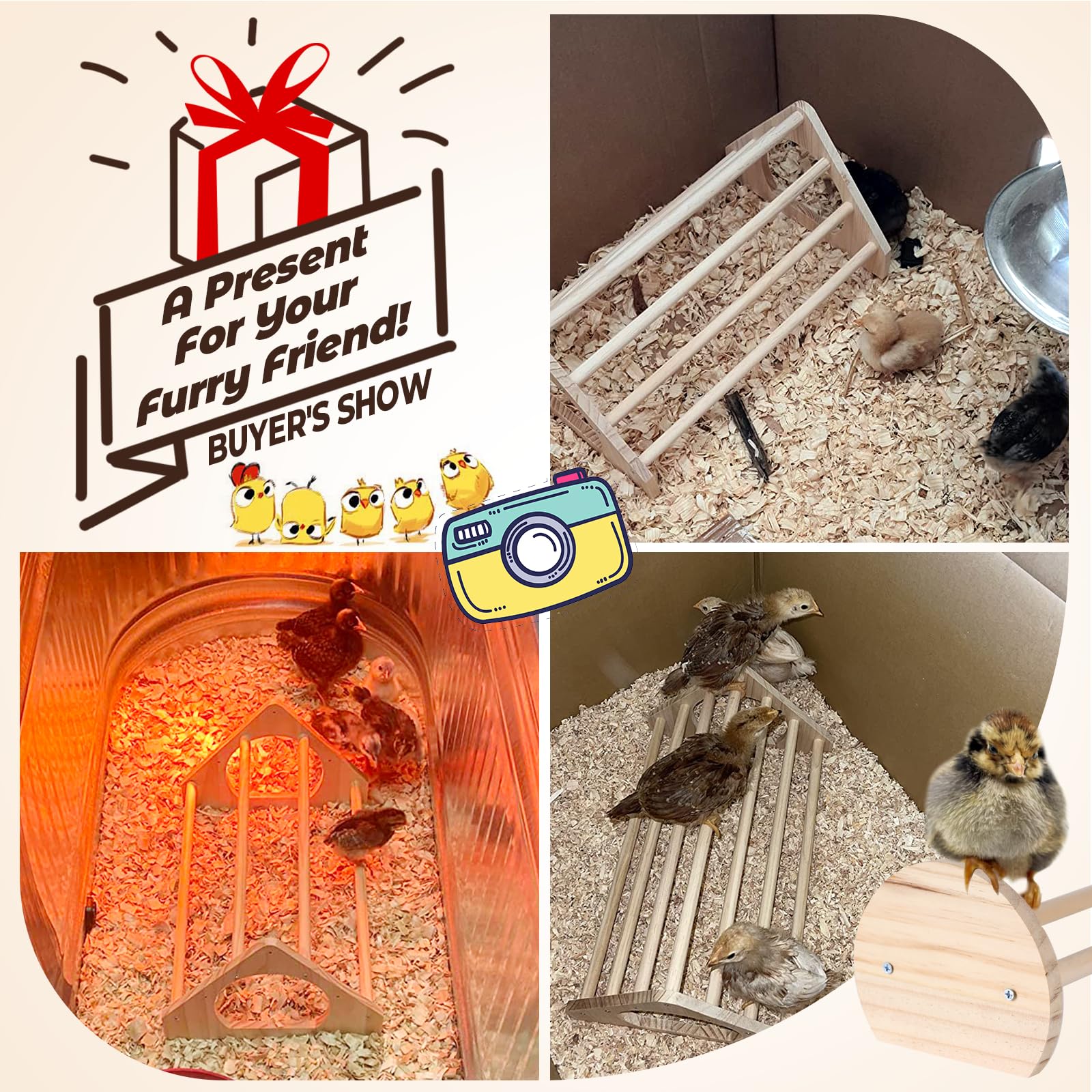 Paquete de 2 juguetes de pollo, perca de pollo, para gallinero, duradero, para gimnasio, barra de gallo de madera fuerte, columpio de pollo para suministros de pollo para accesorios de