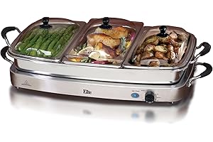 Elite Gourmet EWM-9933 Buffet Style Triple Food Warmers