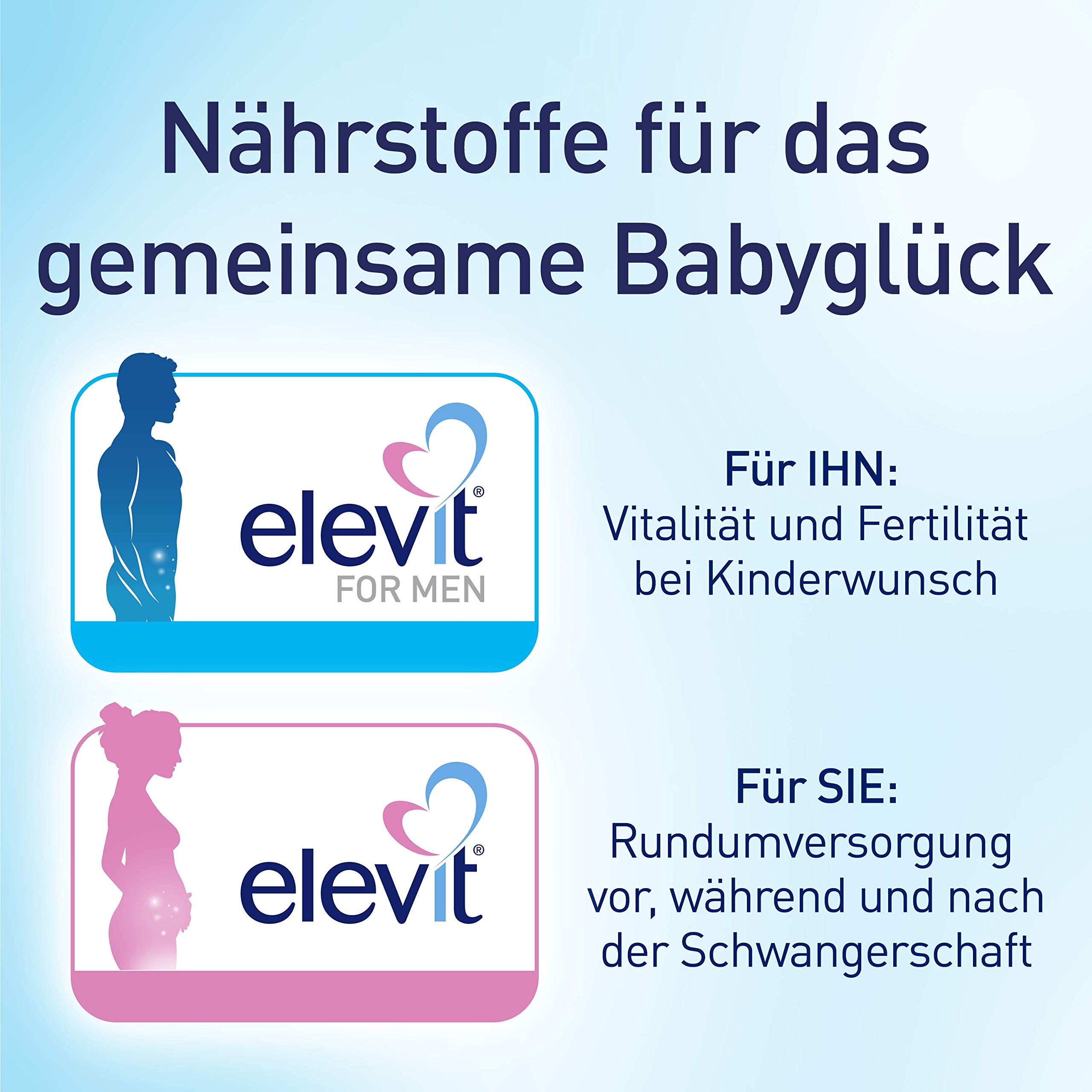Elevit for Men Tabletten zur Unterstützung der männlichen Vitalität und Fertilität während der Babyplanung, 90 Sztuka Tablety