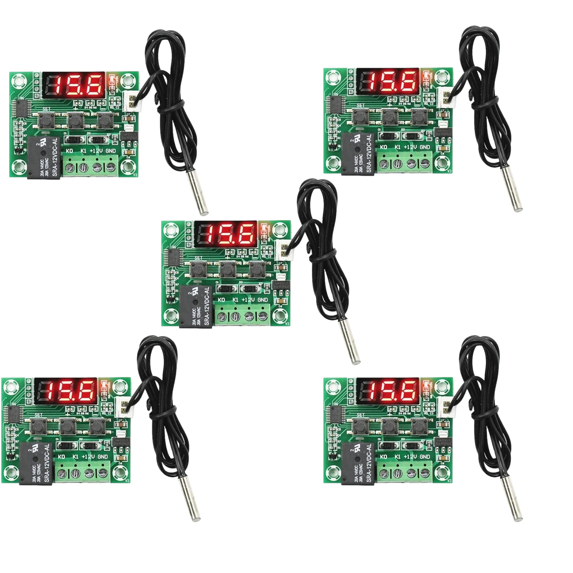 PGSA2Z® DC12V Red W1209 Digital Thermostat Temperature Control -50-110C + Sensor ( Pack Of 5) (B0C444Y8NK) Amazon Price History, Amazon Price Tracker