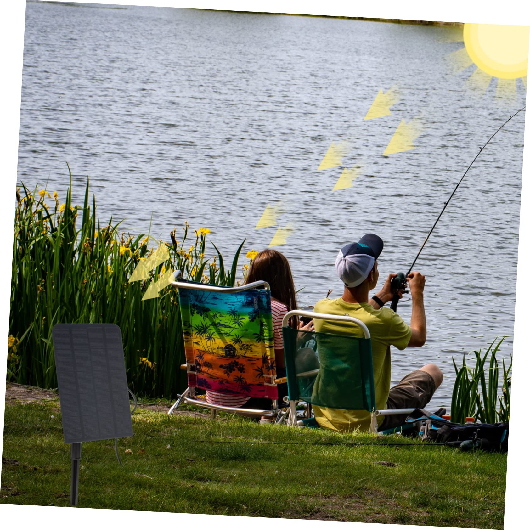 Milisten 2 Sätze Solare Sauerstoffpumpe Pool-Teich Aquarium Fisch tragbar klein sauerstoffpumpe solar solar-teichpumpen -Luftpumpe Oxygenierungspumpe Solarbetriebene Poolpumpe Abs Black