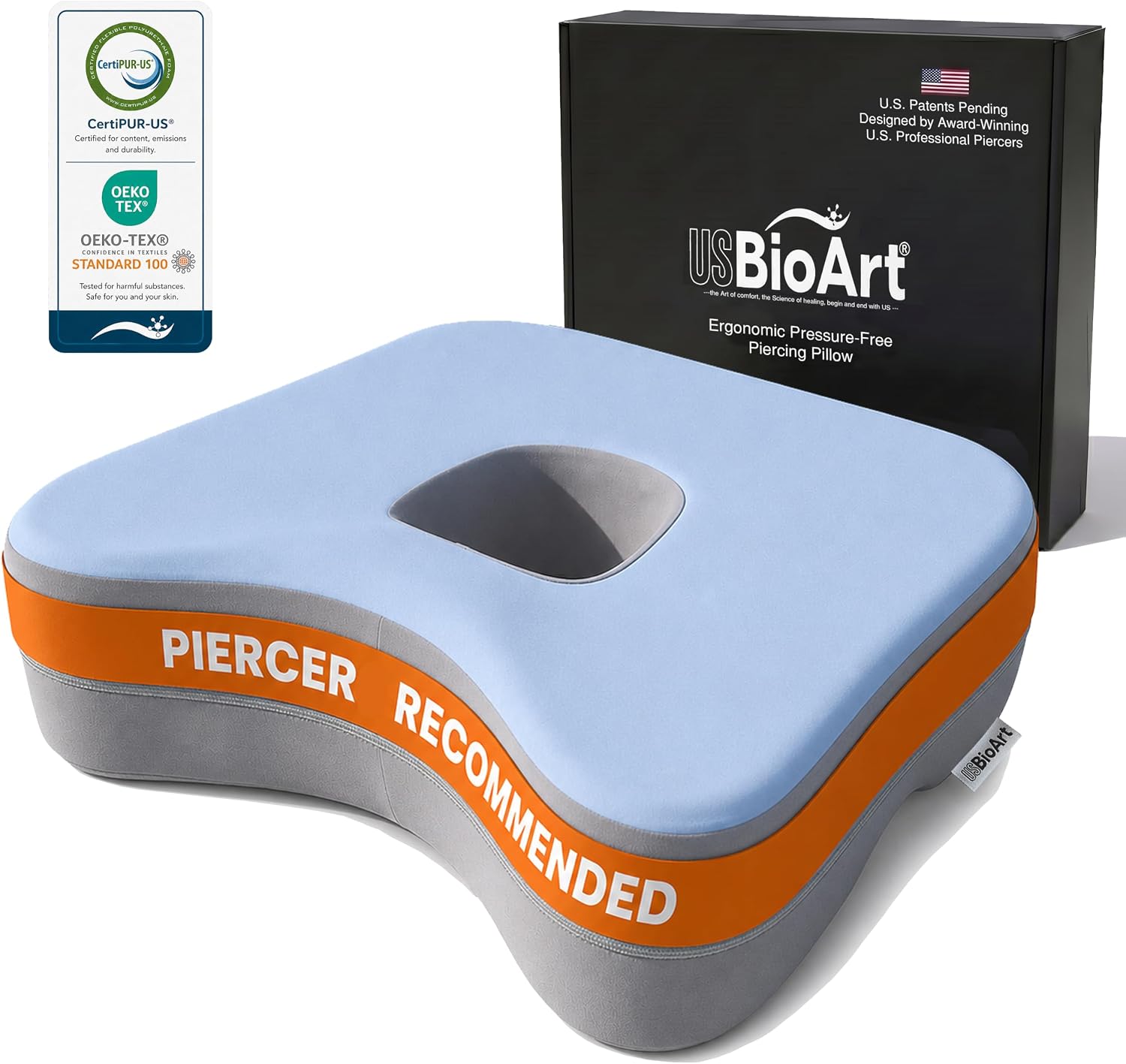 Ear Piercing Pillow for Side Sleepers with Ear Hole for CNH pain relief