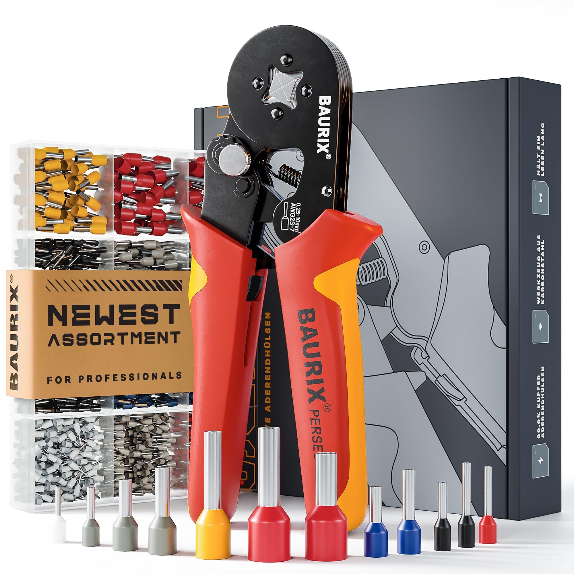 BAURIX® Crimping Pliers 0.25-10 mm² – Set of 1820 Pieces