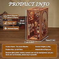 Vista 82 de CUTEBEE Kit de Rincón de Libros, Kit de Casa en Miniatura DIY Booknook, Casa Pequeña, Rompecabezas de Madera 3D, Kit de Casa de Muñecas para Adultos