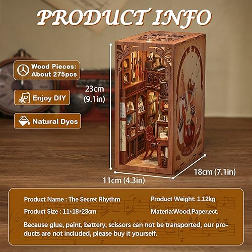 Miniatura 25 de CUTEBEE Kit de rincón de libros – Kit de casa en miniatura para adultos y adolescentes, casa de muñecas, casa de muñecas, modelo de decoración