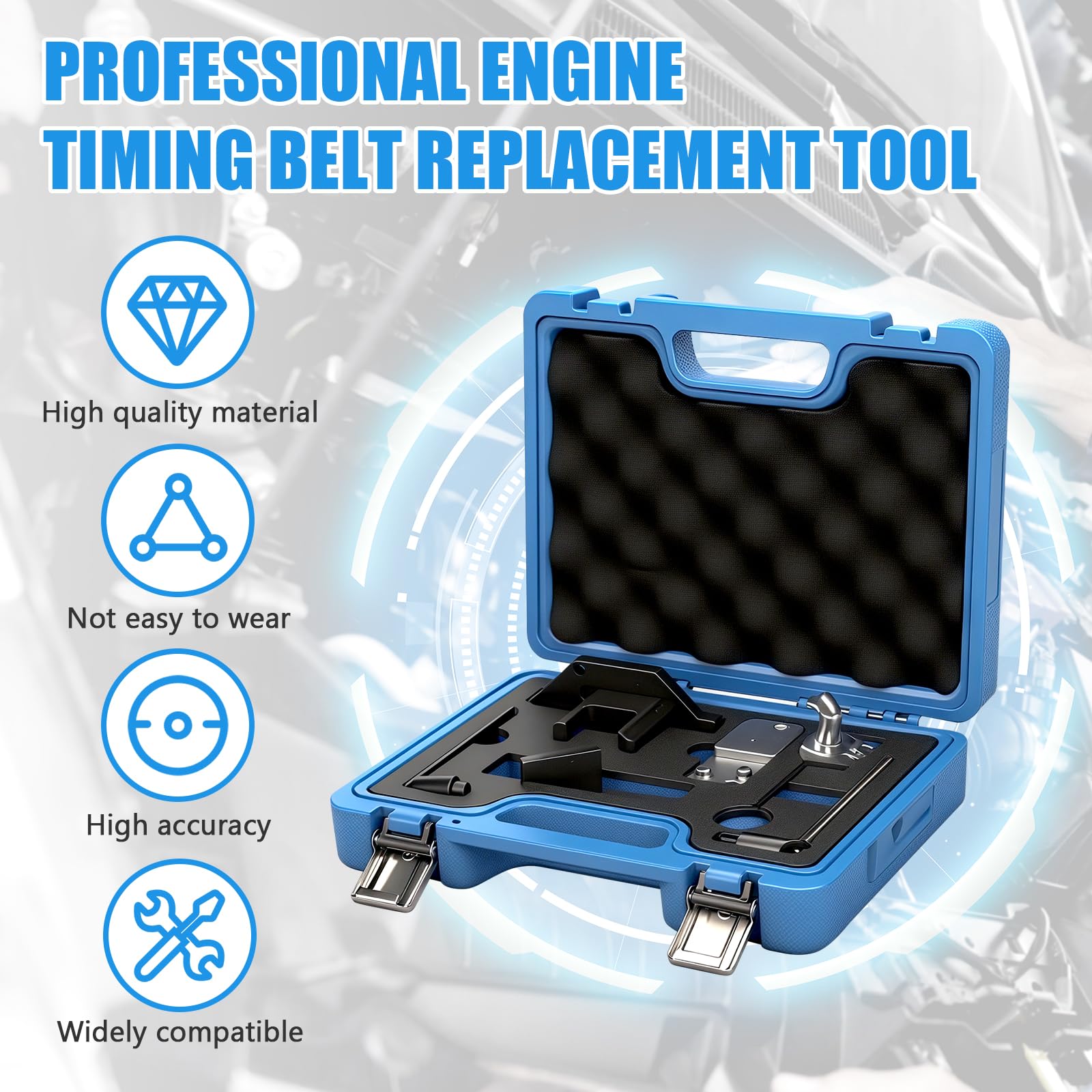 Strumento Regolazione del Motore Automobilistico compatibile con Citroen Peugeot Opel 1.2 GDI PureTech, 7 Pezzi Set Distribuzione del Motore Timing Tool Kit, Albero A Camme Del Motore Strumento (A)