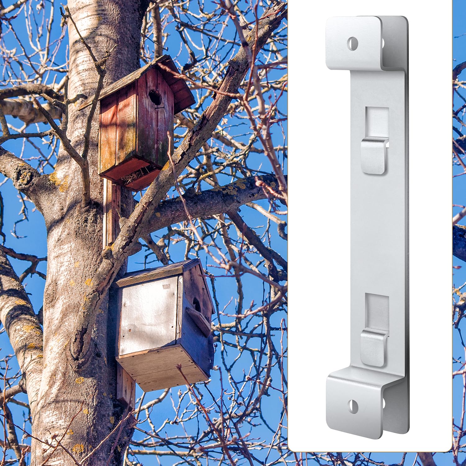 4 Sets Vogelhaus-Halterungen Aus Verzinktem Stahl – Rostfrei, Stabil, Für Bäume & Nistkästen