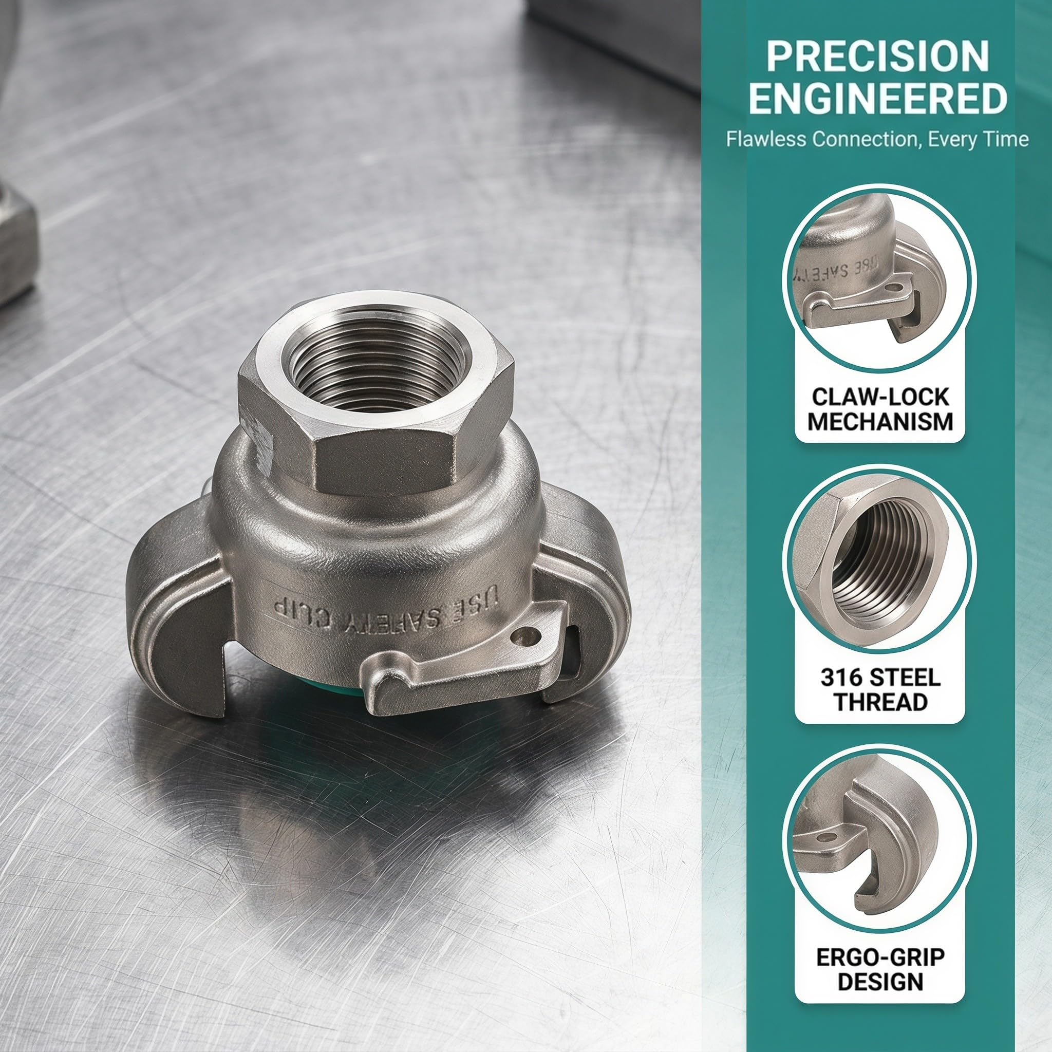 Lurrose Raccordo Chicago in acciaio inox da 1/2'' femmina NPT per | Attacco rapido in stile americano, filettatura interna, connettore per tubazioni di compressori d'aria, accessori