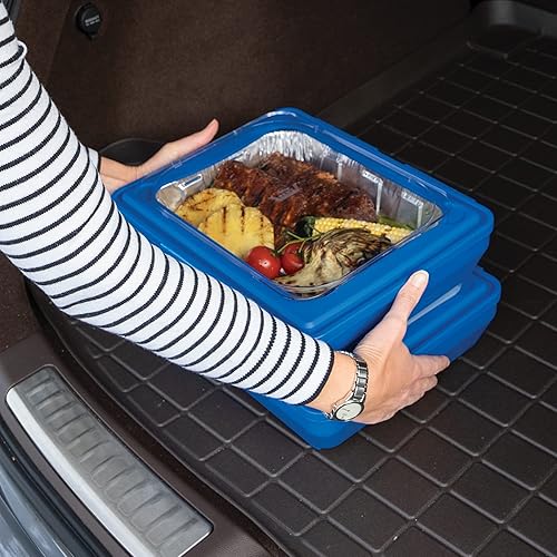 Miniatura 7 de Mr. Bar-B-Q Bandeja para cocinar, transportar y servir para cocinar en interiores y exteriores, fácil de servir con parte superior transparente