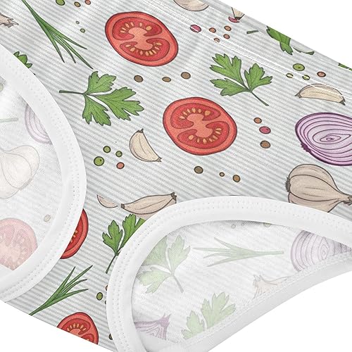 J JOYSAY Onion Tomato Grey Girls' Underwear Cotton Comfort Briefs(Onion Tomato Grey,8 Years)