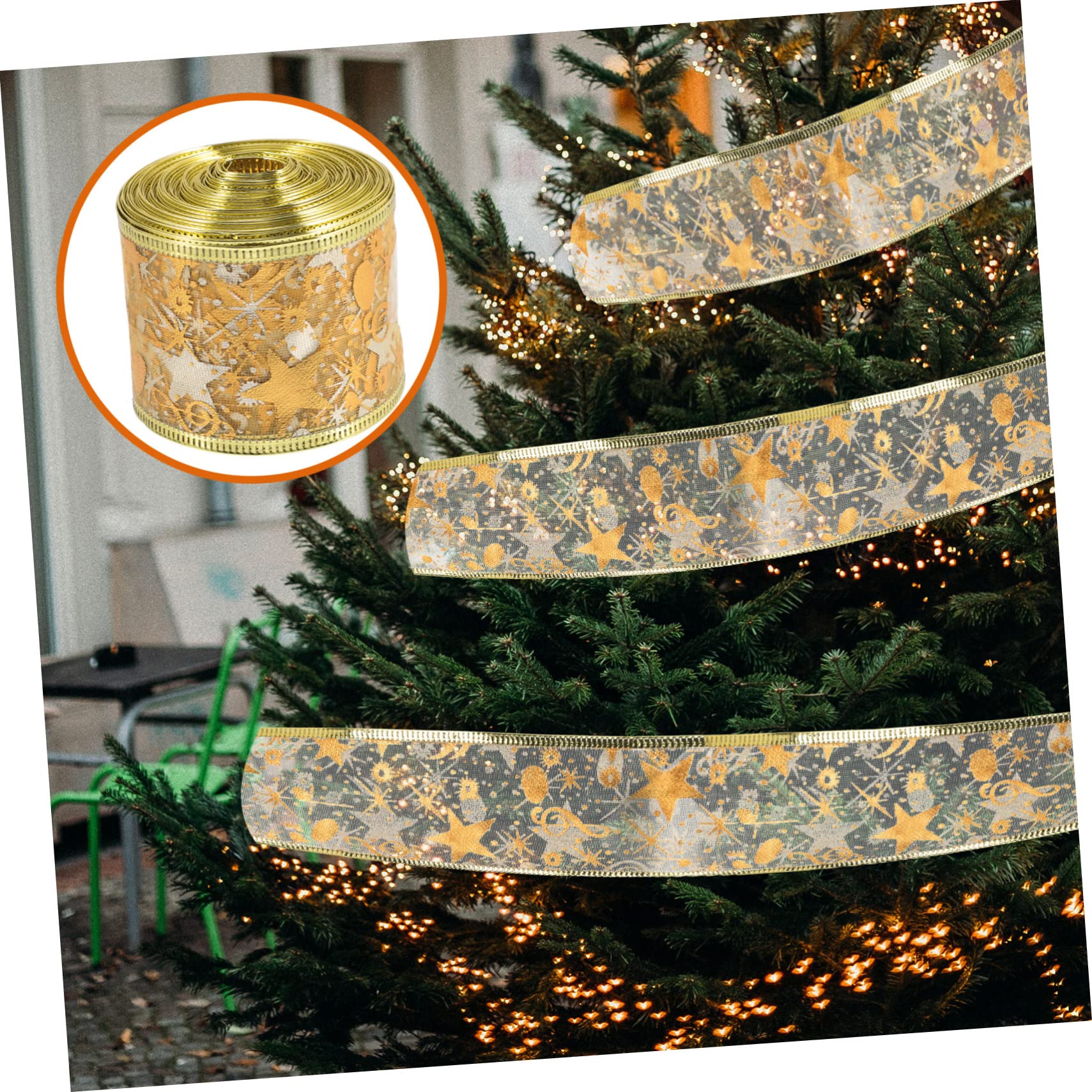 4rollen Weihnachtliches Dekorationsband Doppellagiges Glitzerndes Silkribbon Für Weihnachtsbaum Und Festliche Anlässe Für Heim Hotel Und Geschäfte