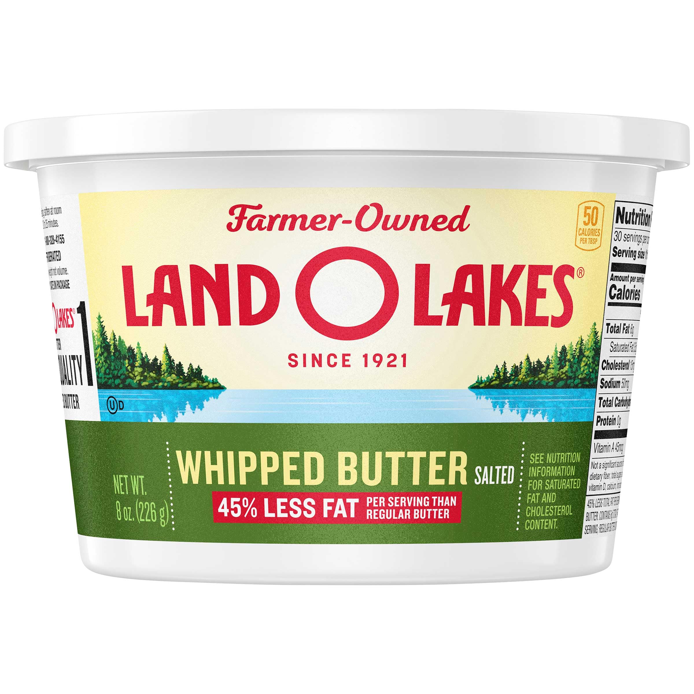 Salted Whipped Butter Tub by Land O Lakes – 8.0 Ounce (Pack of 12), Pack of 12
