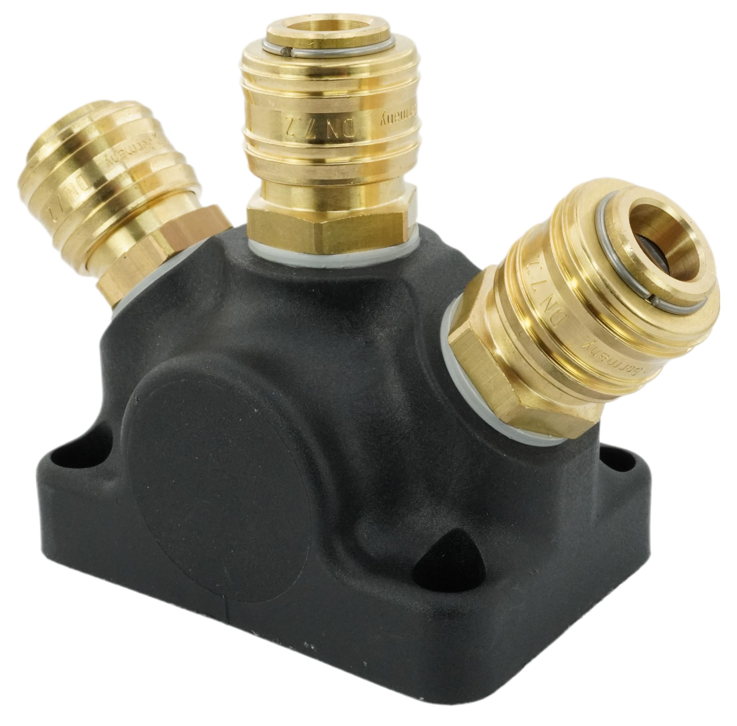 Fittingstore - Druckluft Wanddose NW 7,2 mit 3 Kupplungsdosen (G 3/4" (IG))