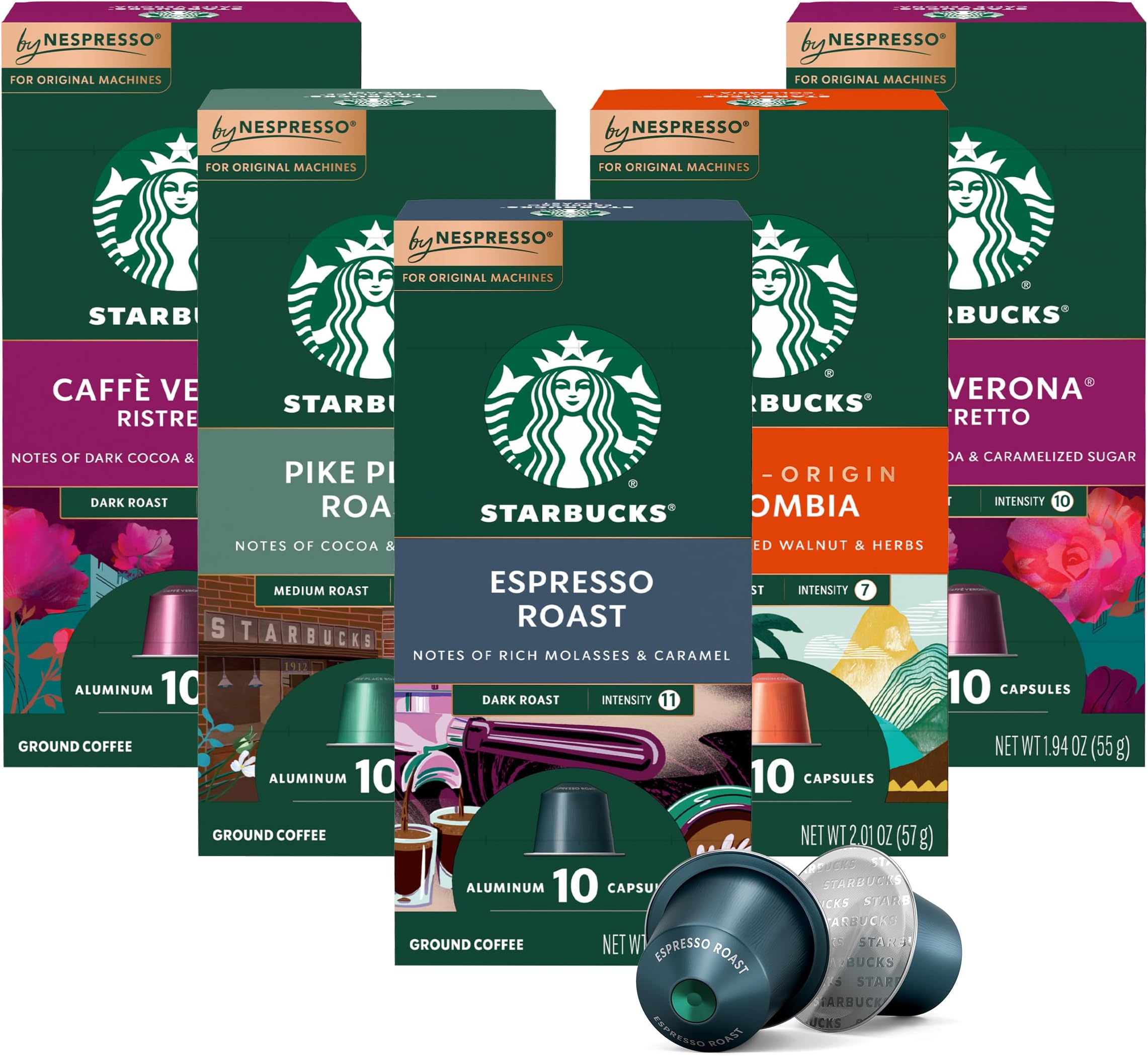 by Nespresso Original, Intense Variety Pack, 50-count
