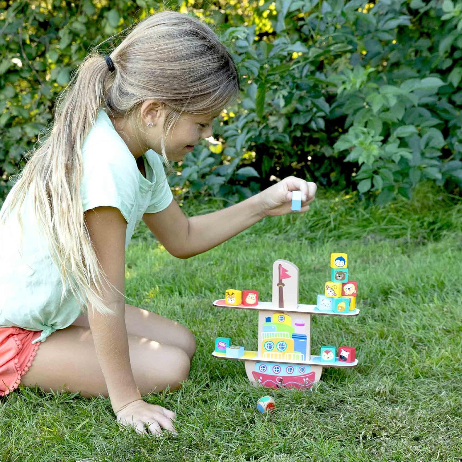 SES Creative 02309 Balancing Game Boat Made of Wood