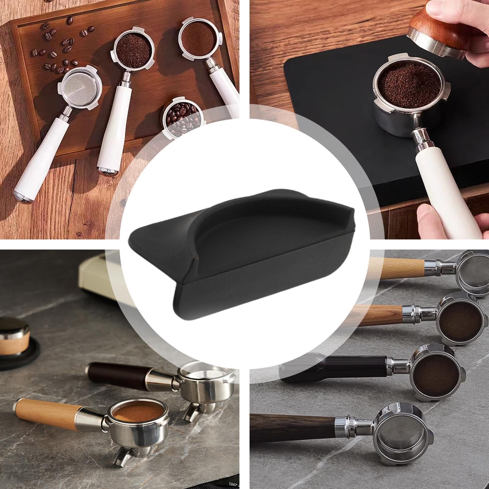 Generico Coffee Tamp Tamping Mat, Non-Slip Espresso Machine Accessories, Espresso Tamper Mat, Silicone Food Grade Espresso Pad, Black Tamping Mat for Espresso, Ergonomic Espresso Mat for Home