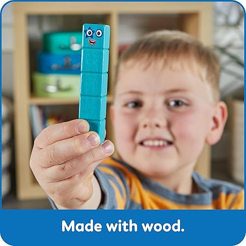 Miniatura 5 de hand2mind Numberblocks - Juego de actividades de bloques de construcción de madera, juguete apilable de madera, bloques de conteo, números para