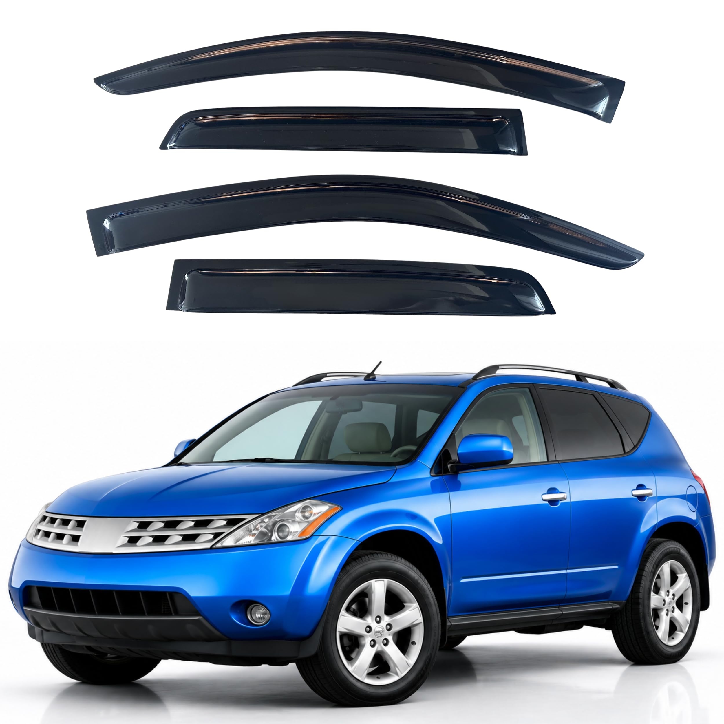IG Window Visors Fit for 2003-2007 Nissan Murano, Out-Channel Rain Guards Vent Wind Deflectors 4PC, Car Accessories for 03-07 Murano