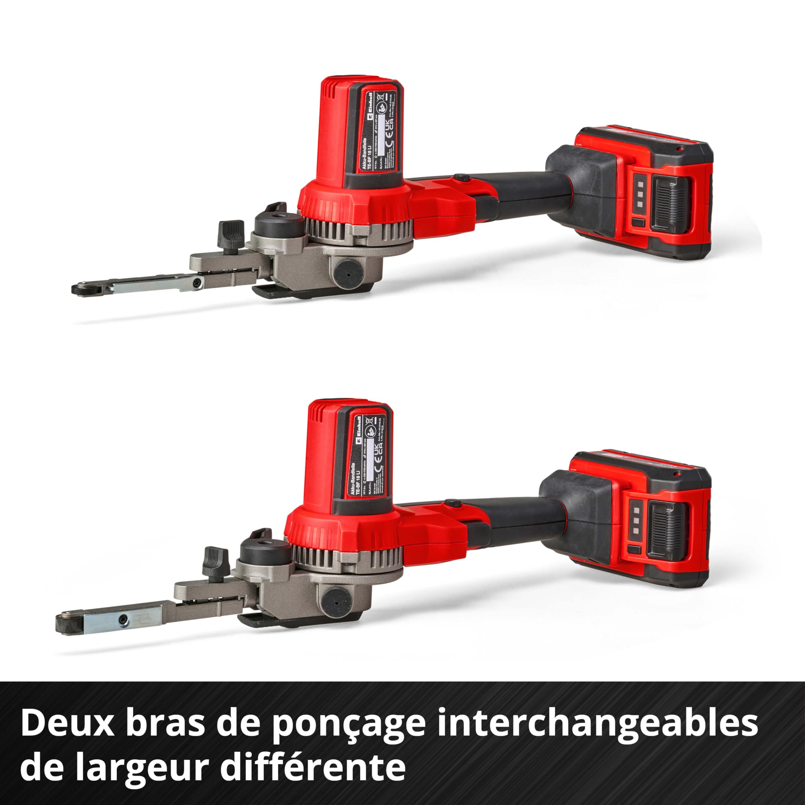 Einhell Lime à bande sans fil TE-BF 18 Li Solo Power X-Change (18V, bras de ponçage pivote jusqu’à 90°) Livré sans Batterie ni Chargeur