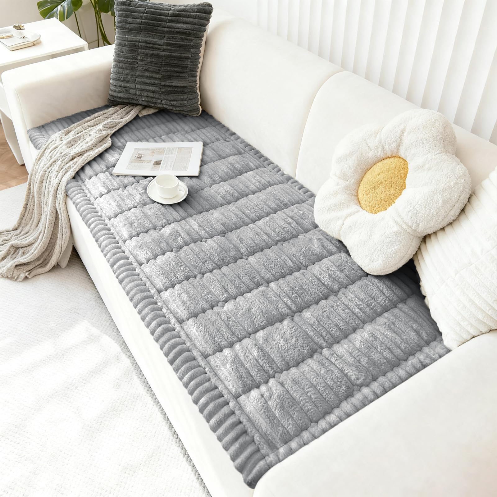 Capslpad Dicke Sofa überzug Waschbar Couch Überzug rutschfest 2 3 4 Sitzer Weiche Sofa Cover Sofabezug Sofaschoner für Wohnzimmer Couch Cover Möbelschutz Weich Haustiermatte