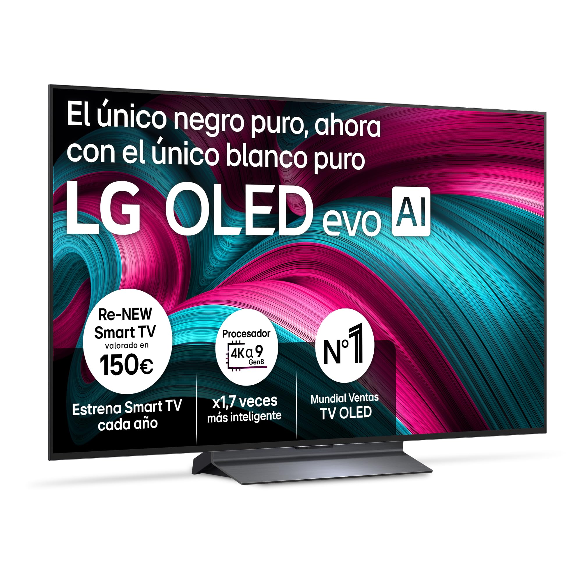 LG OLED48C54LA - TV 48", OLED EVO 4K, Smart TV AI C5, WebOS 25, Super Upscaling, Dolby Vision y Dolby Atmos, AMD FreeSync, Alexa/Google Assistant, Negro