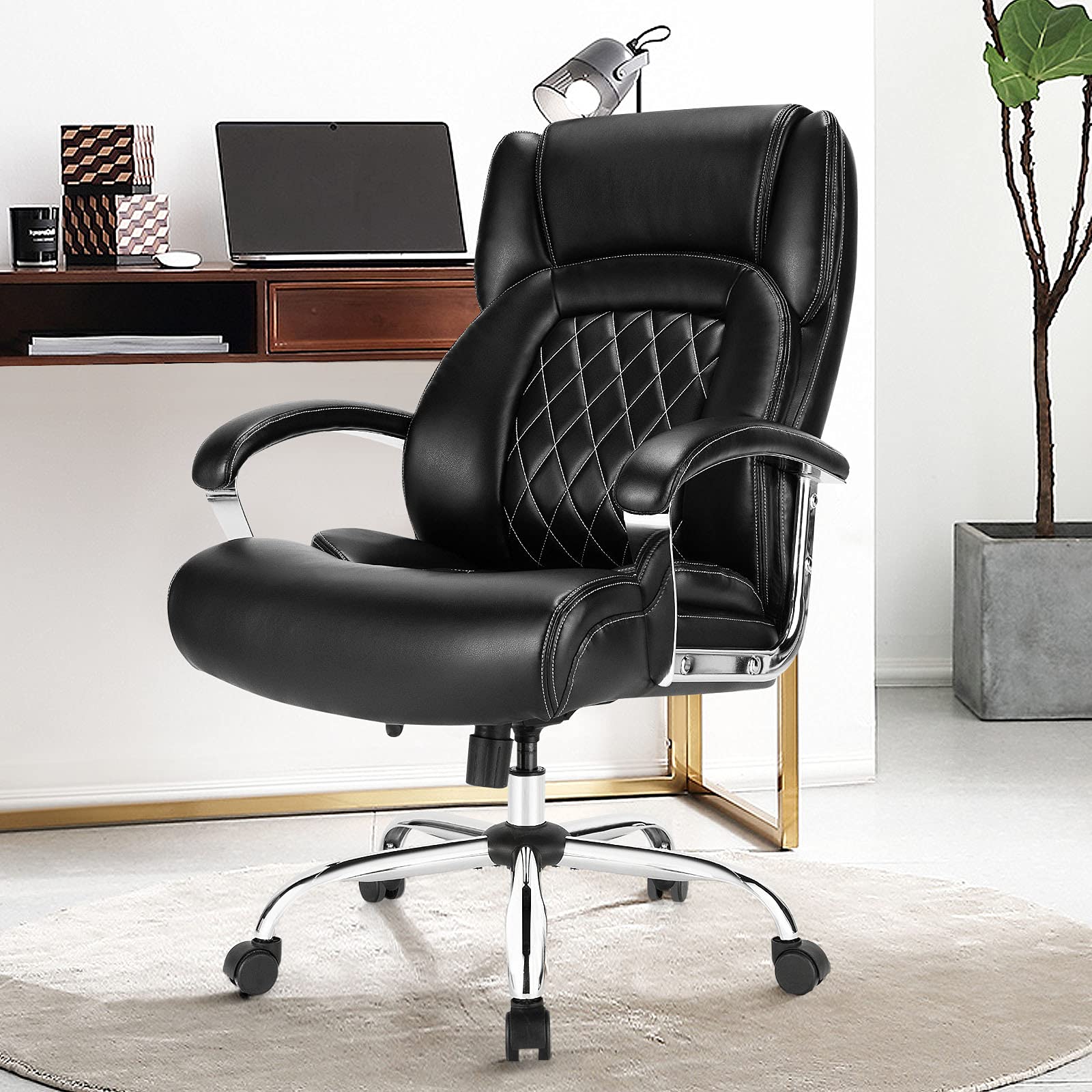 Giantex 500LBS Leather Office Chair, Height Adjustable Big and Tall