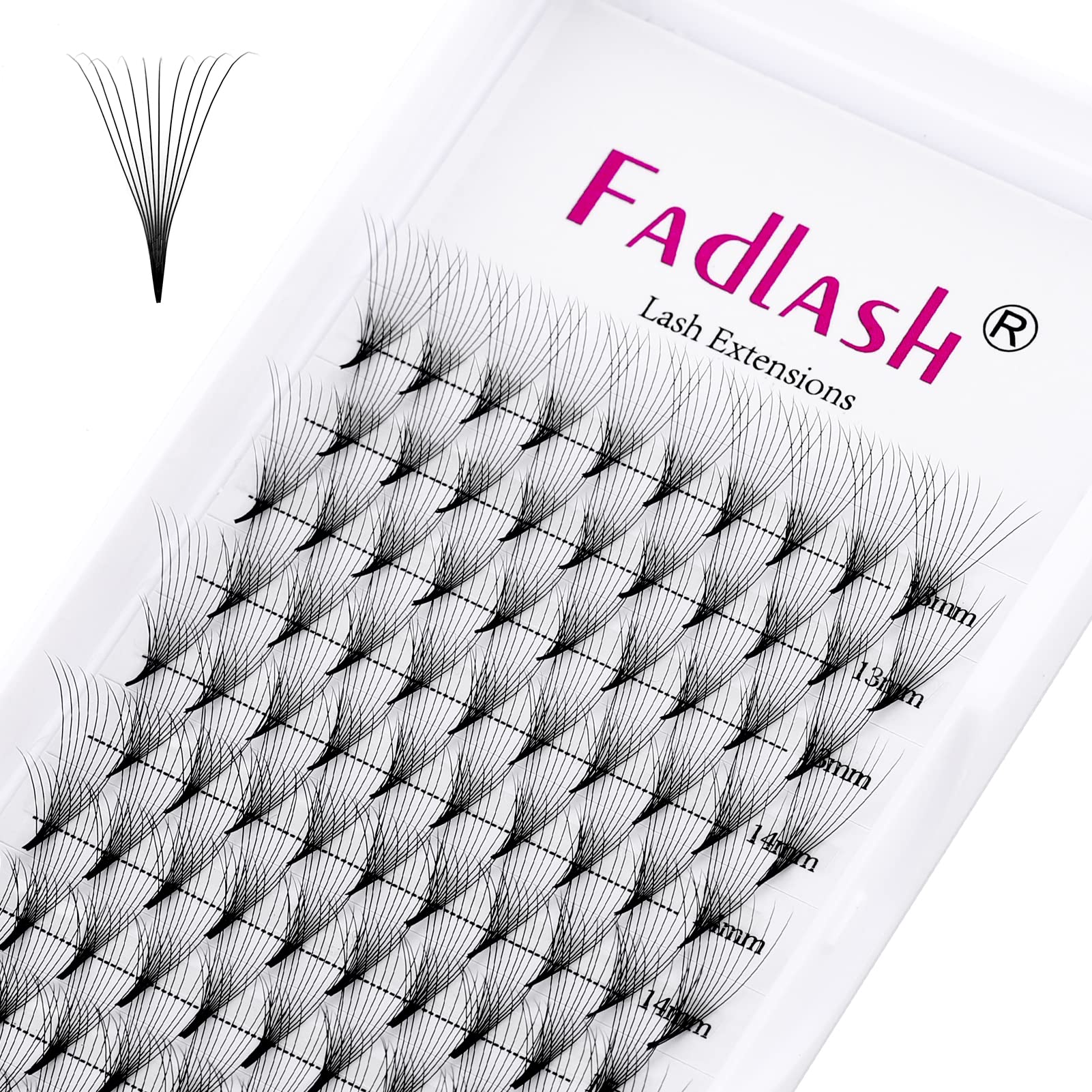 Volume Extension Ciglia Ciuffetti 10D 0.07mm D Curl 13-16mm Lunghezza FADLASH Extension Ciglia Russian Volume Premade Ventagli Ciglia Extension(10D-0.07D-mix13-16)