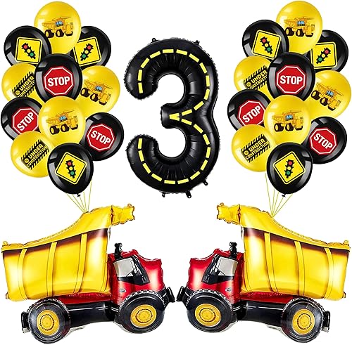 Globos de construcción, suministros de fiesta de cumpleaños, decoraciones de tercer cumpleaños para niños, kit de guirnalda de arco de globos de