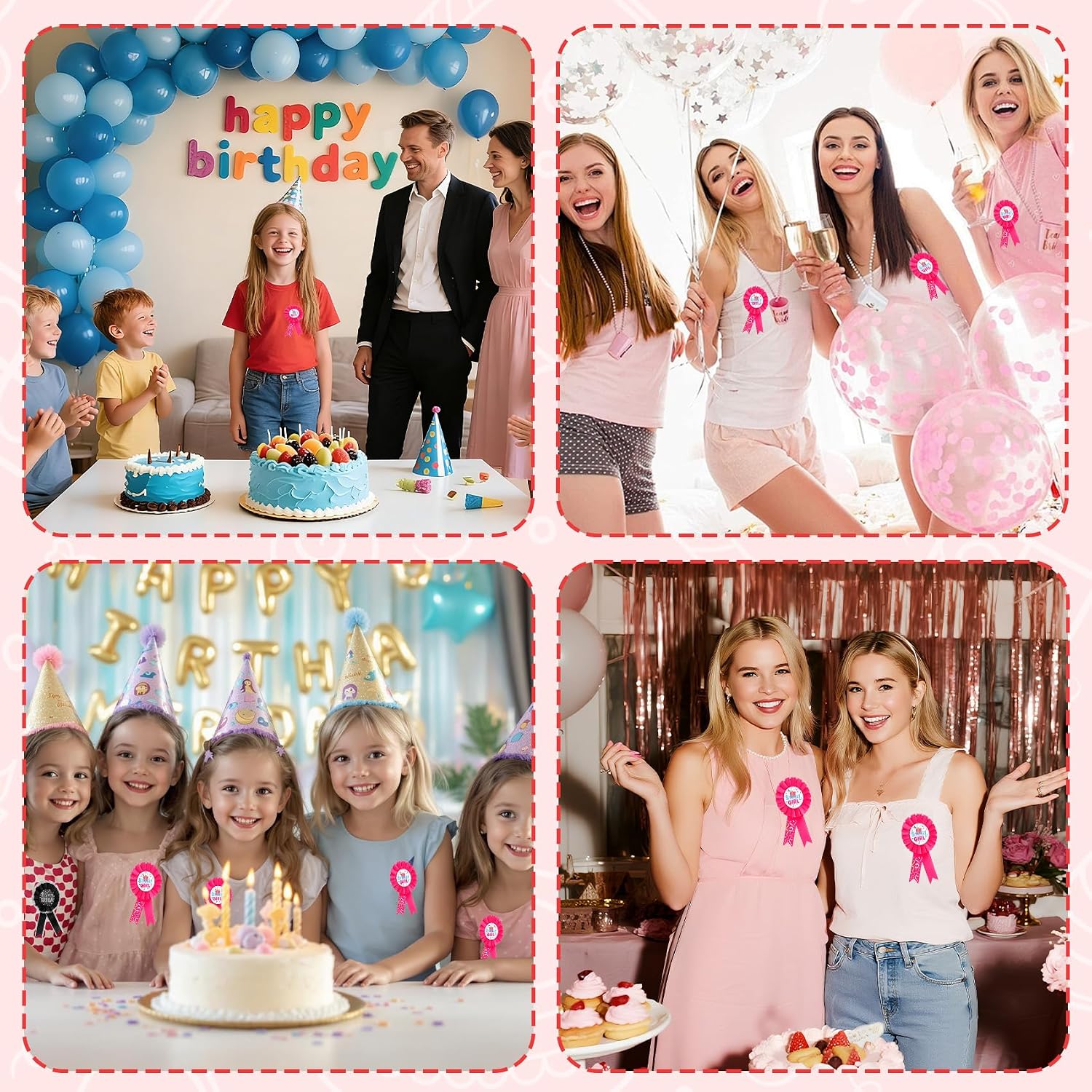 Birthday Pin, It's My Birthday Pins Happy Birthday Ribbon Badge for Girl Boy Birthday Celebration Accessory Party Decoration
