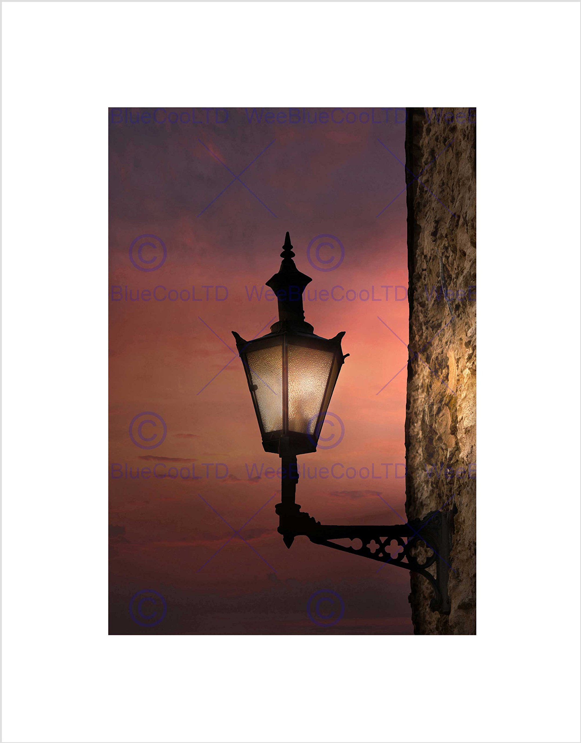 Wee Blue Coo Old Lamp Tuscan Village Sunset Art Picture Wall Art Print