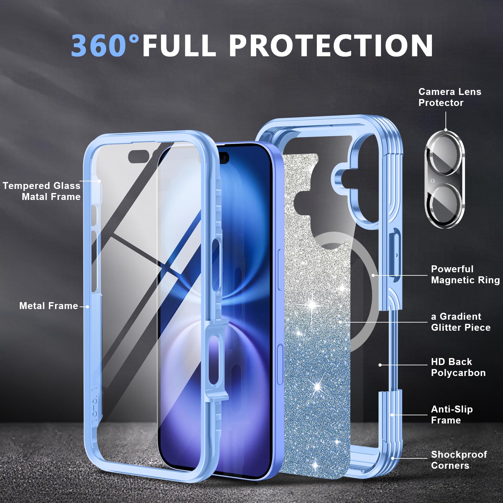 Hekodonk For IPhone 17 Pro Max Case,Heavy Duty Full Body Shockproof Protection 3 In