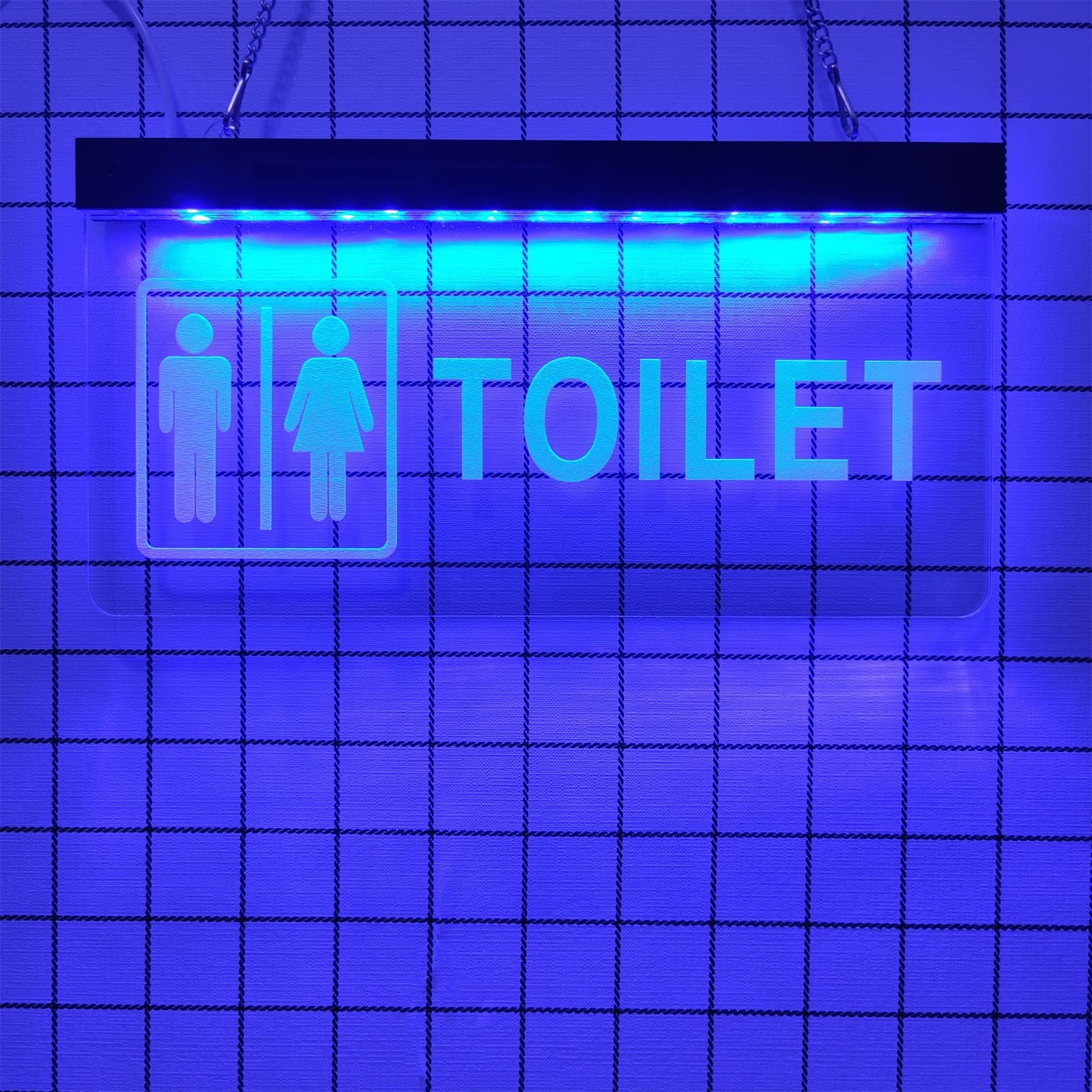 KEYQEEN Custom Unisex Toilet LED Neon Sign, 3D Neon Lights for Restroom Entrance Wall Decoration Night Lights, 30X15cm,RGB Dimming
